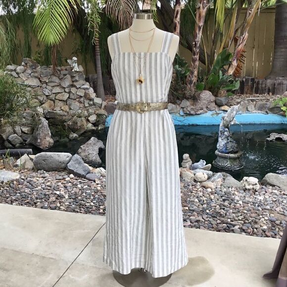 ANN TAYLOR LINEN JUMPSUIT SIZE 12 - Picture 1 of 9